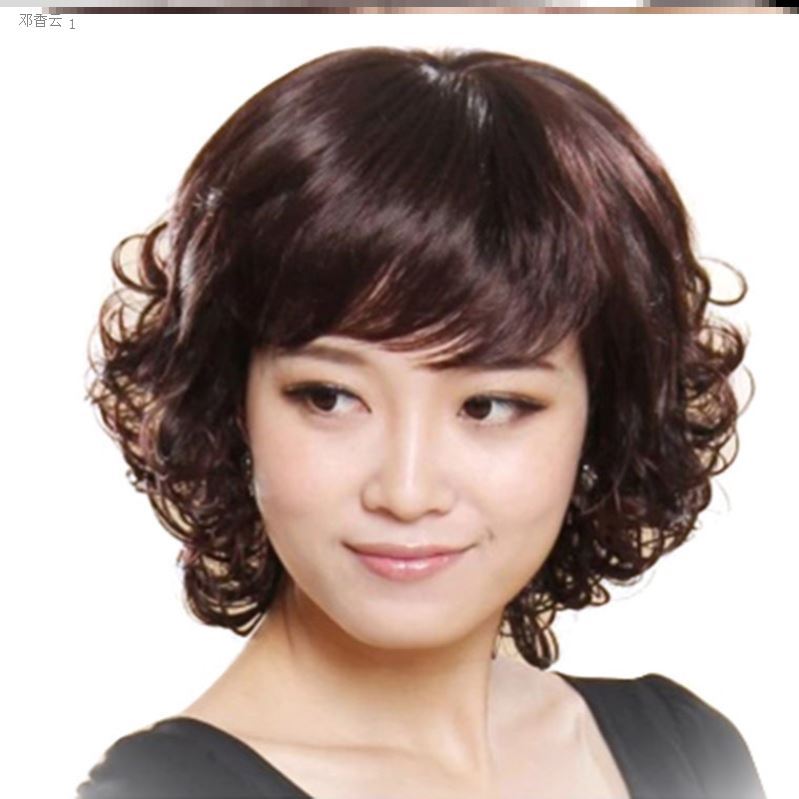 假发中老年真头发妈妈自然蓬松修脸头套女士假发的帽子中年女