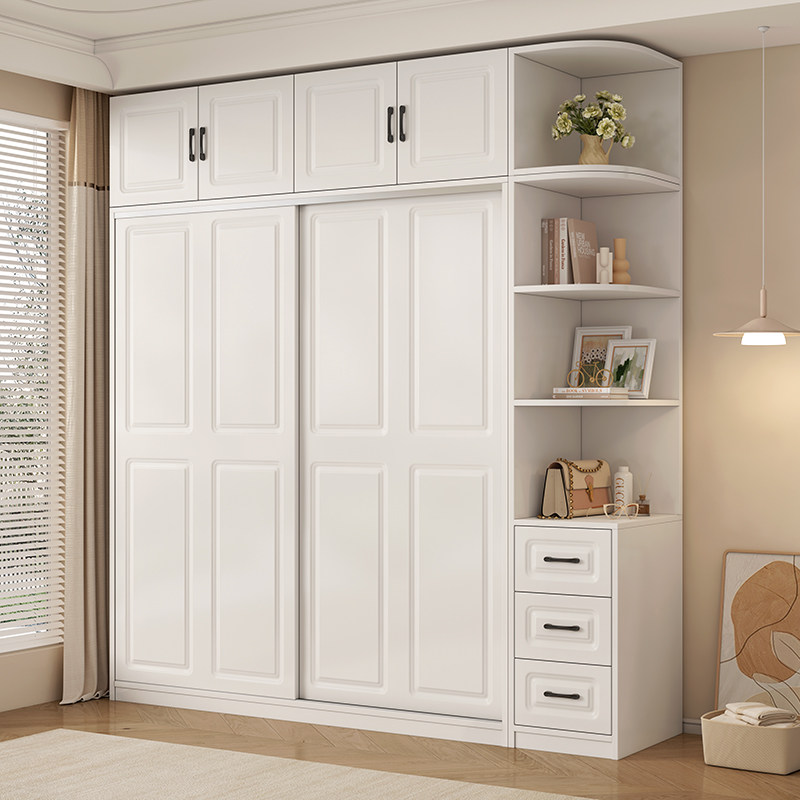 衣柜家用卧室现代简约欧式白色收纳柜小户型拉门收纳柜儿童衣橱,住宅家具,独立衣柜,淘宝优惠券,粉丝福利购,淘宝优惠卷