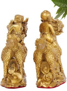 厂家铜麒麟摆件单人送子麒麟双人送子麒麟