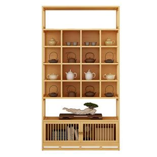 博古架背条楠竹书柜储物多宝阁中式置物架茶室背景展示柜博古架