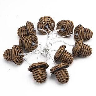 仿藤山果灯饰灯罩藤球灯串室内室外装饰灯串挂件装饰品藤球工艺品