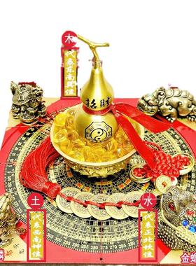 纯铜聚宝盆五爪龙葫芦摆件招财貔貅金蟾龙龟麒麟客厅玄关店铺摆件