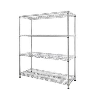 四层可带轮移动置物架镀铬加厚镀烙线网架不锈钢储物架万向轮