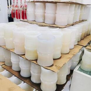 笔筒天然竹节玉石办公桌家居摆件钢笔书房竹艺创意创意家收纳