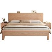 北欧白蜡木实木床1.8米主卧双人床现代简约1.5单人床小户型原木风