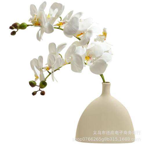 陌歌蝴蝶兰仿真花餐桌花假花客厅摆设轻奢高端插花陶瓷餐桌摆件