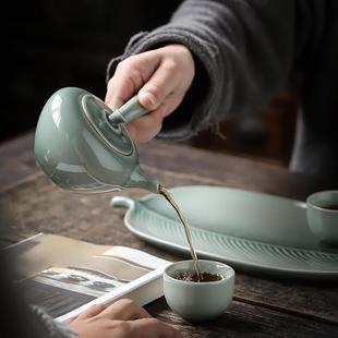 复古侧ch 陶瓷小茶壶中式 20051把家用功抓夫茶具壶泡茶壶单手工小