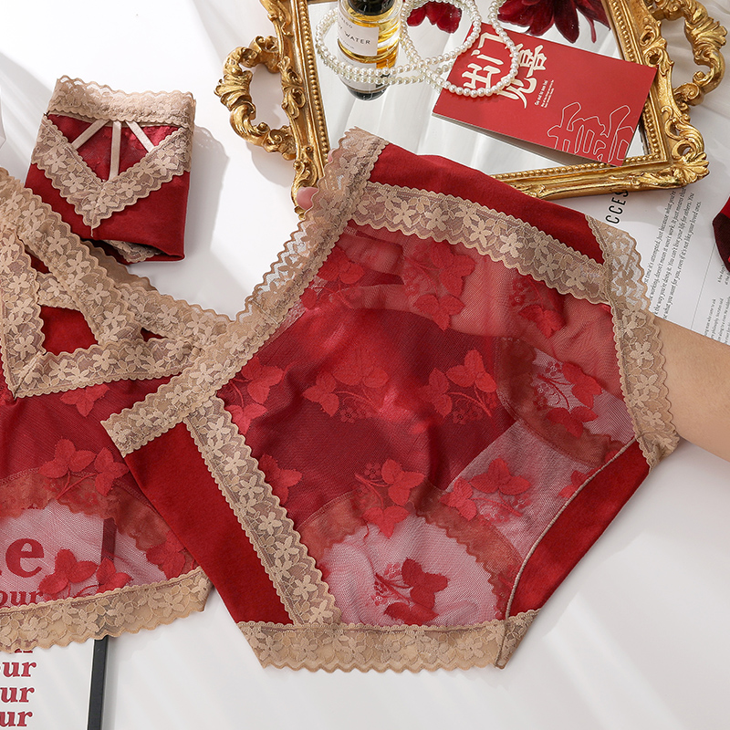 本命年红色柔棉收腹不夹臀内裤女