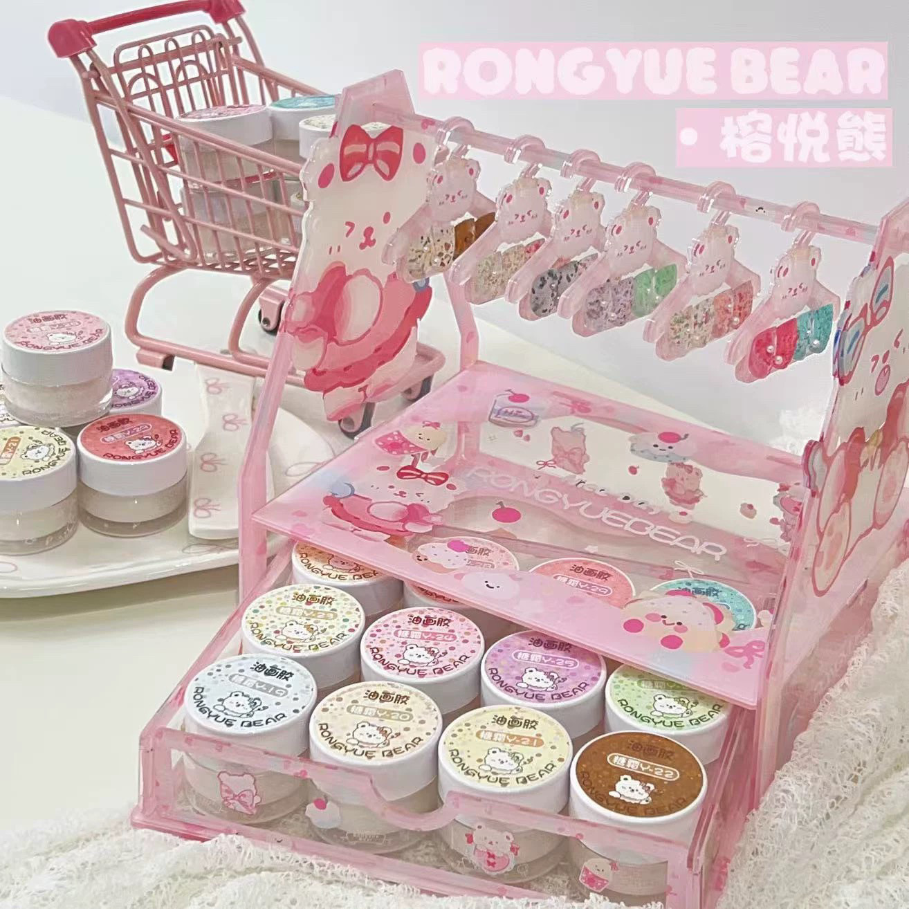 Rongyuebeer榕悦熊糖霜油画胶 可爱免洗ins风糖果甲油胶素材胶图片