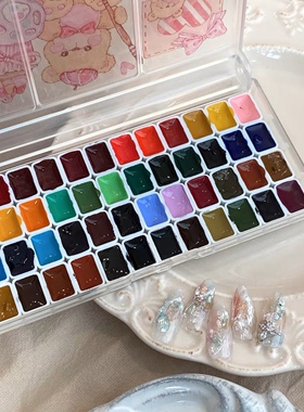 Kirameku卡米露水彩48色 画家小熊插画版 日系美甲晕染水彩彩绘