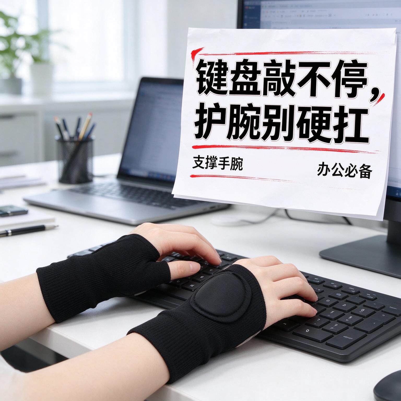 护腕女款防寒手部运动手套半指办公室办公敲键盘秋冬款户外骑行款