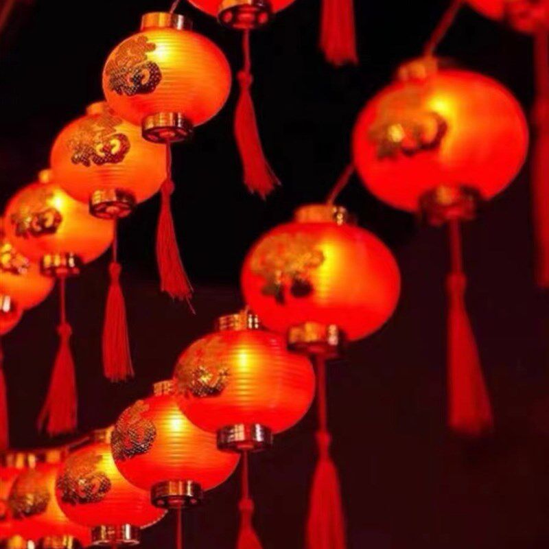 春节客厅氛围装饰led红灯笼串灯彩灯 新年满天星大红灯笼灯串小灯