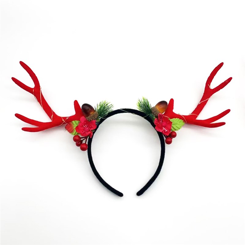 圣诞节少女大麋鹿发箍可爱鹿角头箍森系超仙发卡道具发饰品头饰