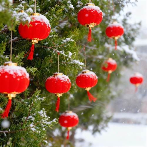 迷你小灯笼挂件春节过年喜庆装饰植绒挂饰农村院子庭院挂在树上的