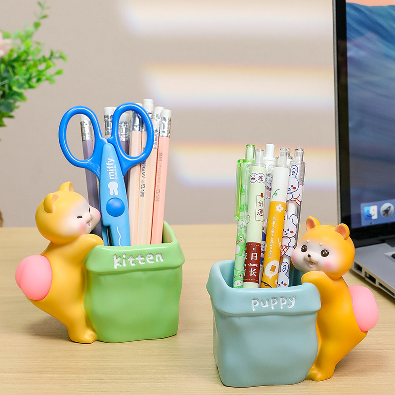 治愈系捏屁屁动物收纳树脂笔筒情绪家居稳定玄关书房办公室装饰品,家居饰品,装饰摆件,淘宝优惠券,粉丝福利购,淘宝优惠卷