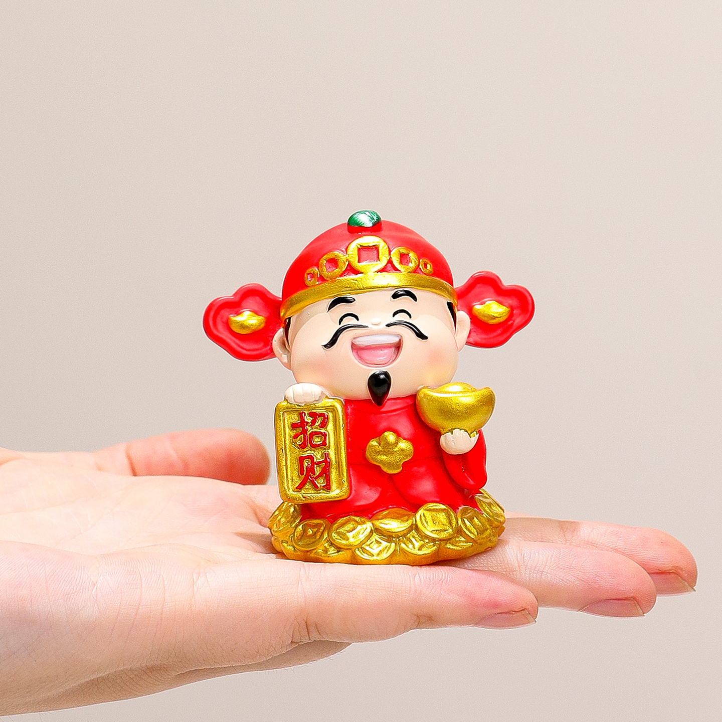 各路财神爷打工人电脑桌面小摆件