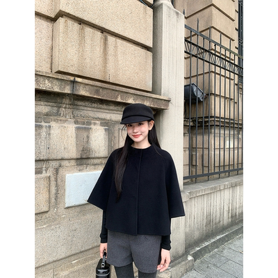 黄亮Elovey【叠穿格雷系】-秋冬灰色毛呢短裤+灰色连体腿袜两件套