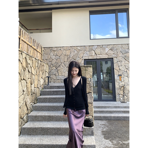 黄亮Elovey   气质好穿针织套装春季吊带上衣+开衫两件套A04-2