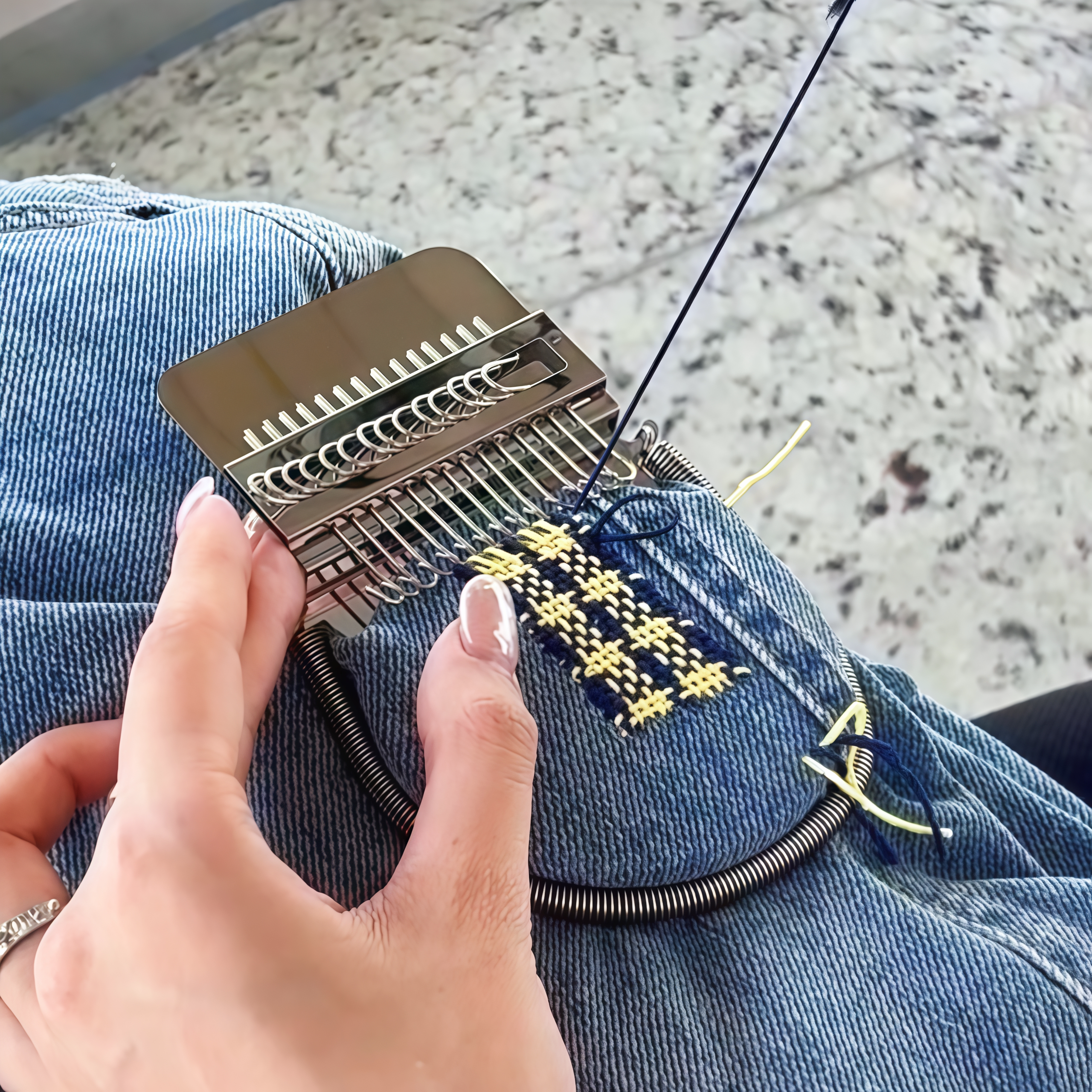 织补神器~修补织布机diy手工机手工针织机家用便携式无痕修补工具