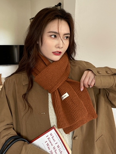 2023新款冬季围巾女生纯色高级感学生情侣围脖网红高端百搭男潮流