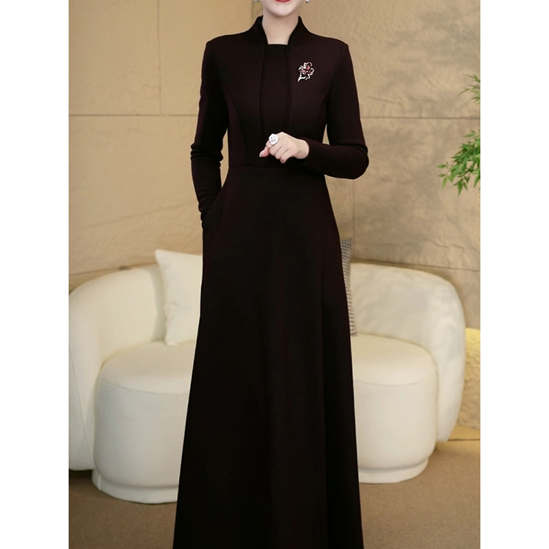 时尚洋气保暖加绒收腰显瘦A字裙2025秋冬新款轻奢高档遮肉连衣裙,女装/女士精品,连衣裙,淘宝优惠券,粉丝福利购,淘宝优惠卷