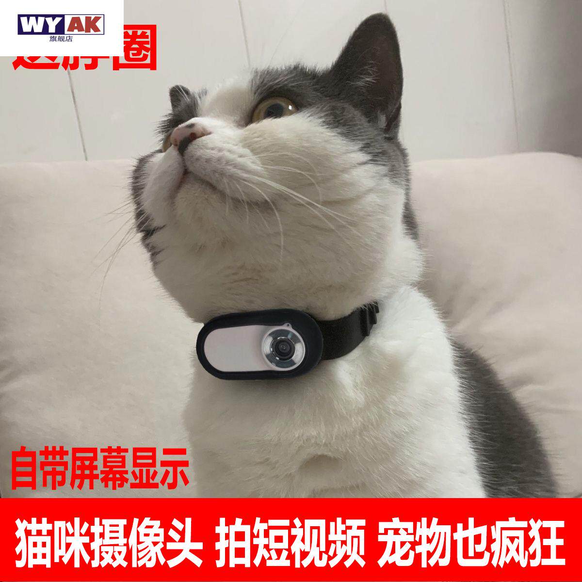 摄像机记录仪猫咪狗视角挂脖摄像录音录像防抖动物运动相机胸前摄影头
