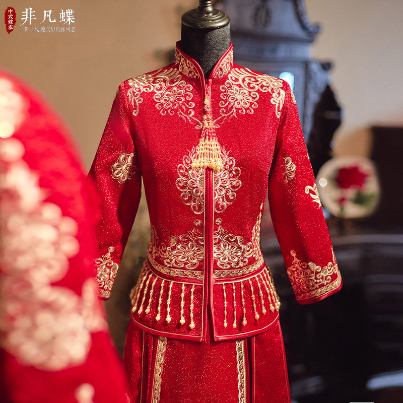 秀禾服2021新款结婚夏季薄款女新娘礼服嫁衣中式婚纱秀禾出阁喜服|msdalam kategori Butik wanita / wanita, perkahwinan/Cheongsam/pakaian, Cheongsam - dari Buy2taobao.com untuk memberikan perkhidmatan ejen Taobao profesional membeli