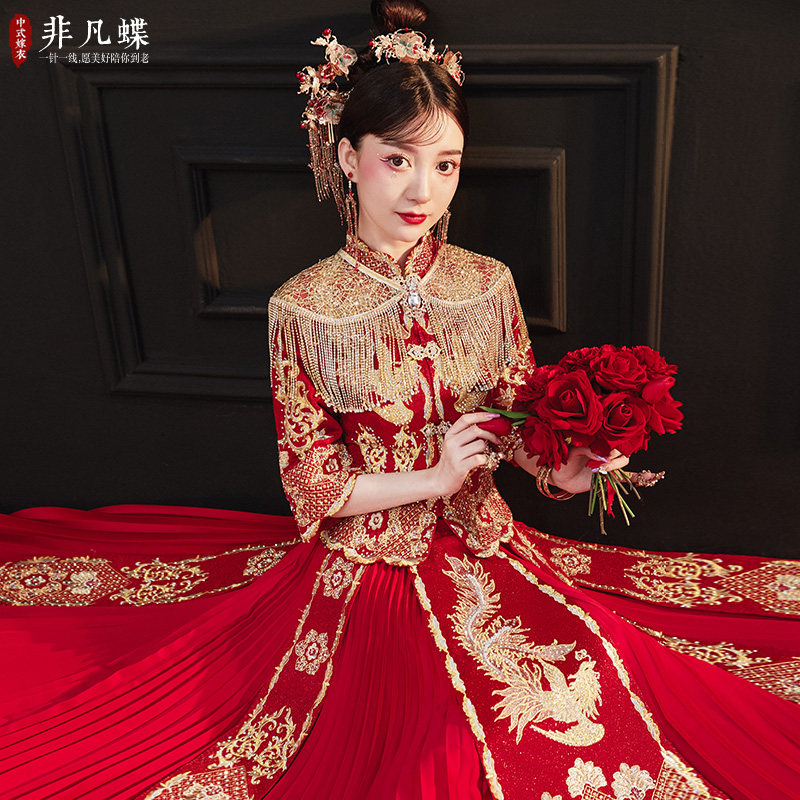 秀禾服新娘2021年新款结婚礼服小个子中式禾秀服女冬季披肩龙凤褂|msdalam kategori Butik wanita / wanita, perkahwinan/Cheongsam/pakaian, Cheongsam - dari Buy2taobao.com untuk memberikan perkhidmatan ejen Taobao profesional membeli