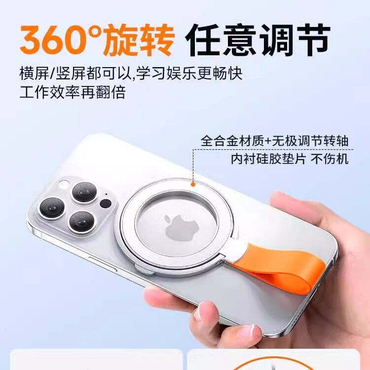 适用新款 双面magsafe磁吸指环扣折叠手机壳支架强力金属圈多功能车载桌面便携苹果通用华为健身跑步手指腕带