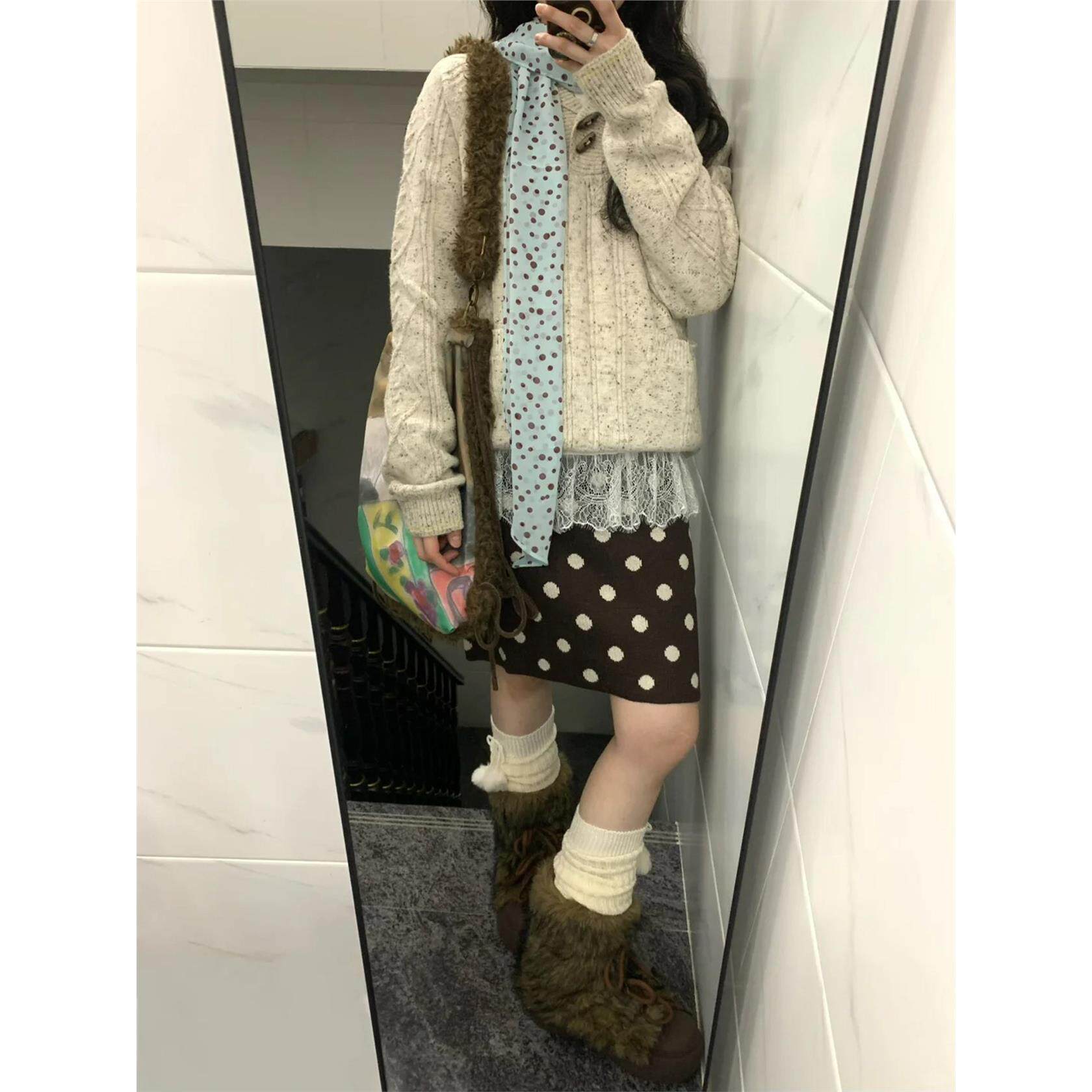 自制日系覆古焦糖色波点