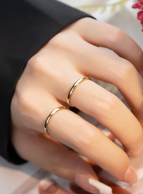 光面素圈尾戒食指戒女款轻奢小众高级感精致小饰品手饰