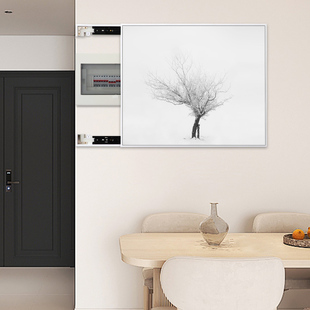 电表箱装饰画现代简约靠墙柜子电源开关总闸缺口弱电箱遮挡免打孔