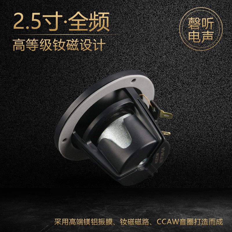 2.5寸全频喇叭单元镁铝音盆钕磁强磁高保真原汁原味RF75W-04