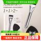 三合一套黑凤梨粉扑套盒粉底刷超软干 干湿两用不吃粉化妆刷创意