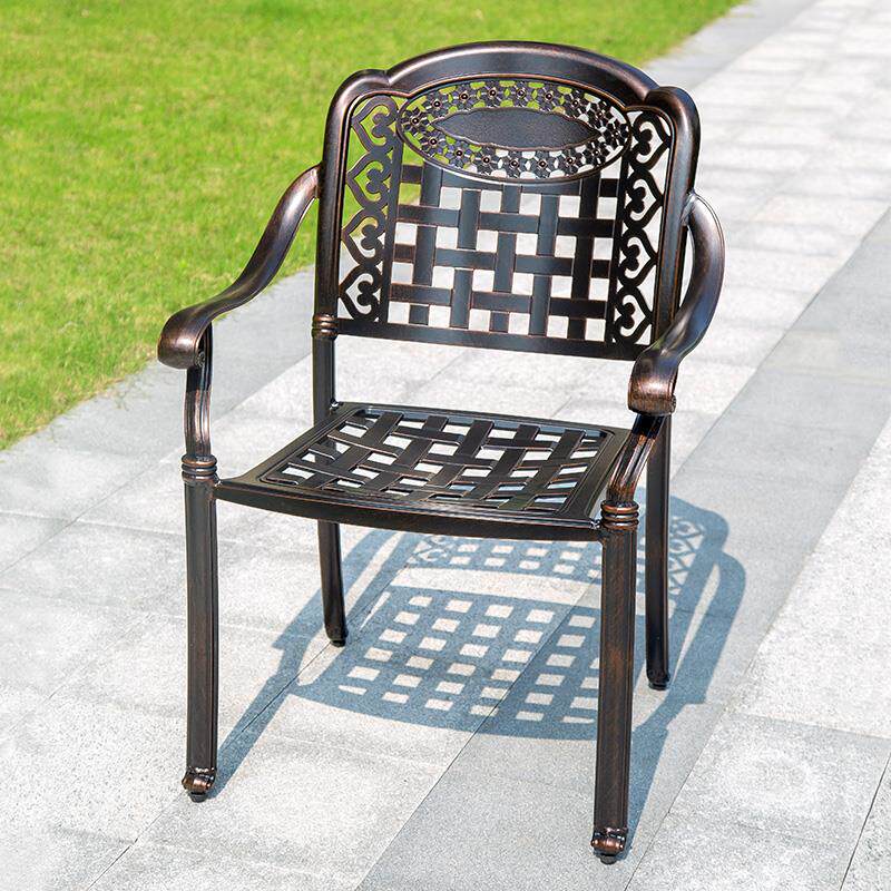 户外铸铝桌椅室外花园休闲防水家用铁艺餐椅阳台高档靠背单人椅子