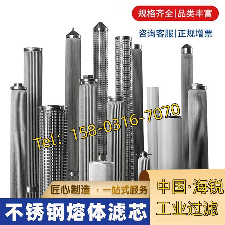 定制不锈钢烧结网滤芯反冲洗全自动金属熔体管道304 316多层烧结