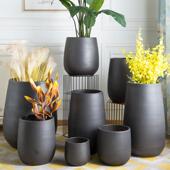 现代简约创意北欧花盆景德镇落地客厅酒店色绿植大号白色装 饰摆饰