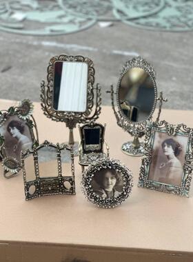 西方古董风格合金雕刻钻石首饰盒化妆镜相框覆古工艺家居装饰饰品