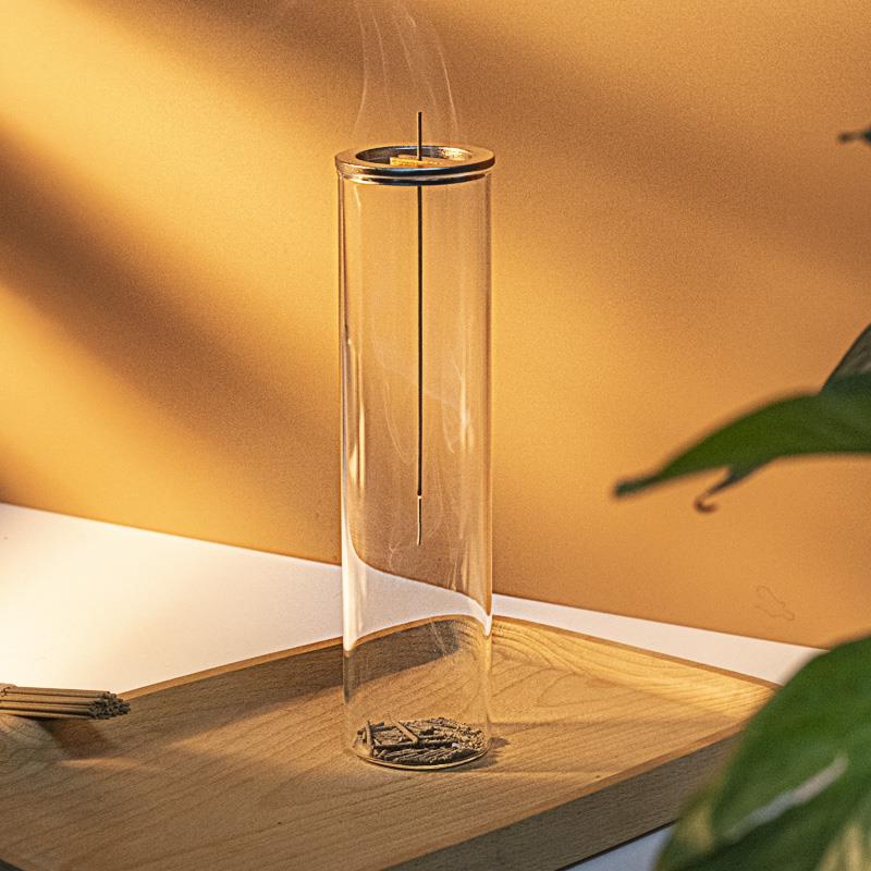 香薰炉香插倒挂香器创意线香檀香炉禅意摆件胡桃木搭配纯铜摆件