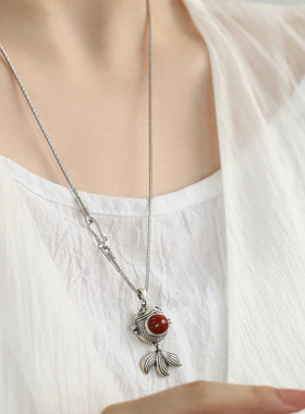 925银复古新中式好运小胖鱼吊坠