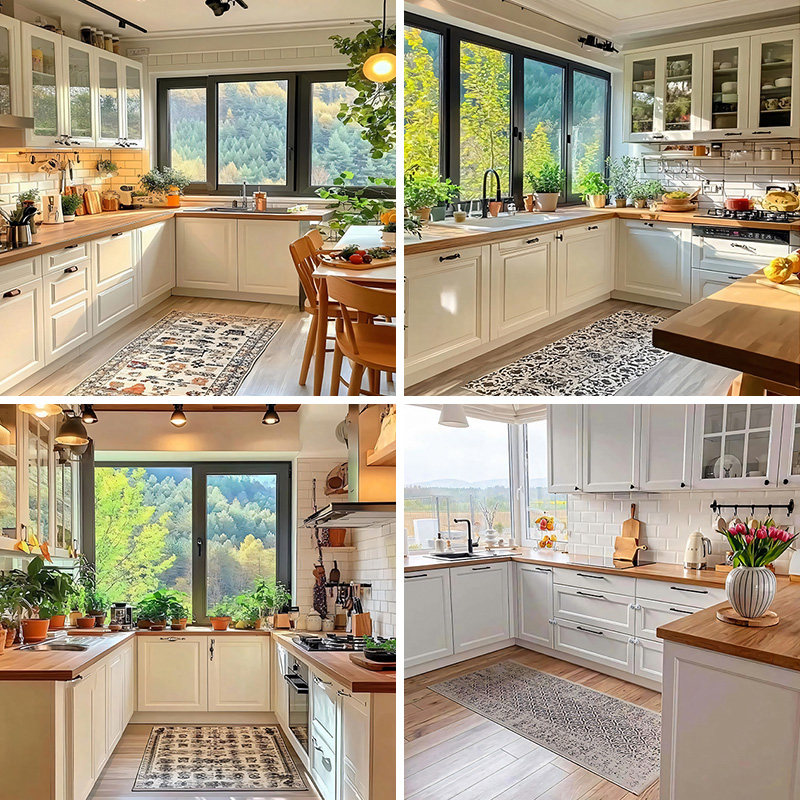 美食吃播田园风清新厨房直播背景布做饭教学方法烹饪直播间背景墙可定