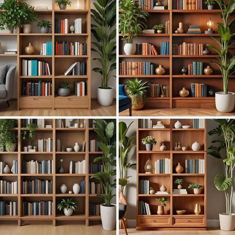 高档书房书橱书架直播背景布网红拍照区男女主播抖音快手拍视频段子高