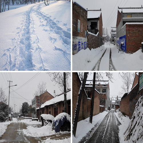 乡村雪景道路冬季村庄室内高级感直播间场景布置直播背景布3d立体背景墙冬天高级感网红拍照区男女主播抖音