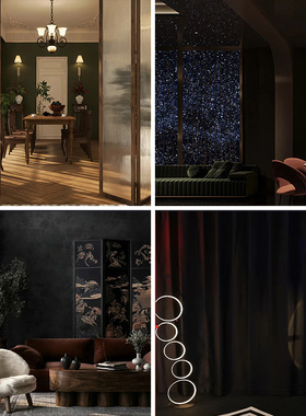暗黑风格氛围感中古风奢华立体高端大气客厅深灰色直播背景布3d立体背景墙网红小红书爆款场景布置可定制高清