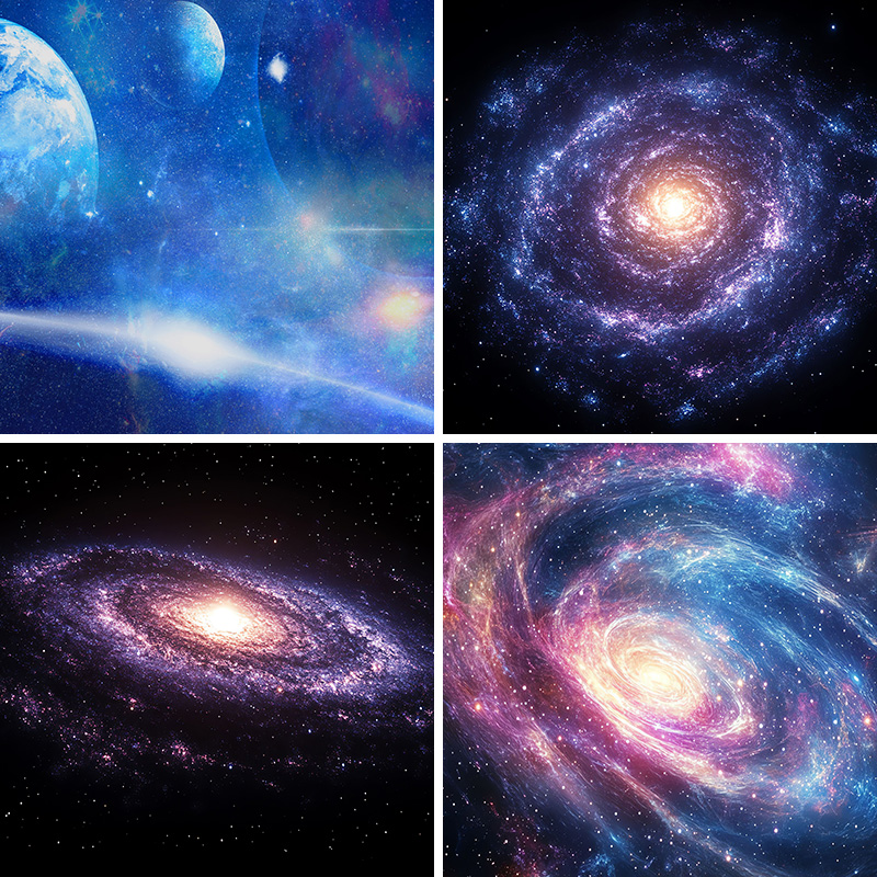 宇宙星云直播背景布3d立体场景布置装饰星夜空太空星云粒子背景墙科幻银河系网红挂布高级感可定制壁纸画室内图片
