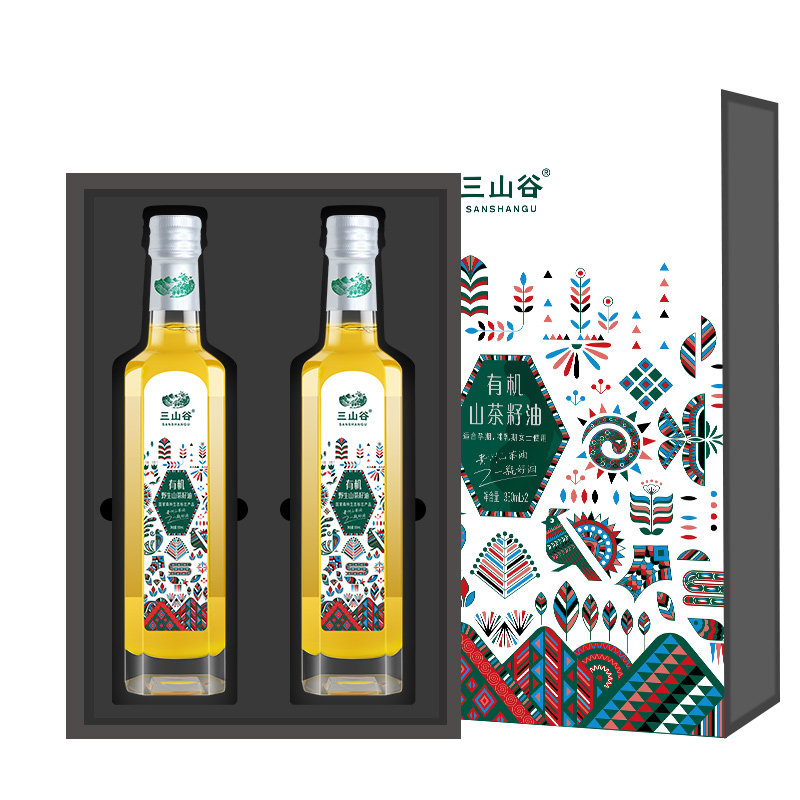 有机野生山茶籽油（油茶籽油）500ml*2瓶礼盒装