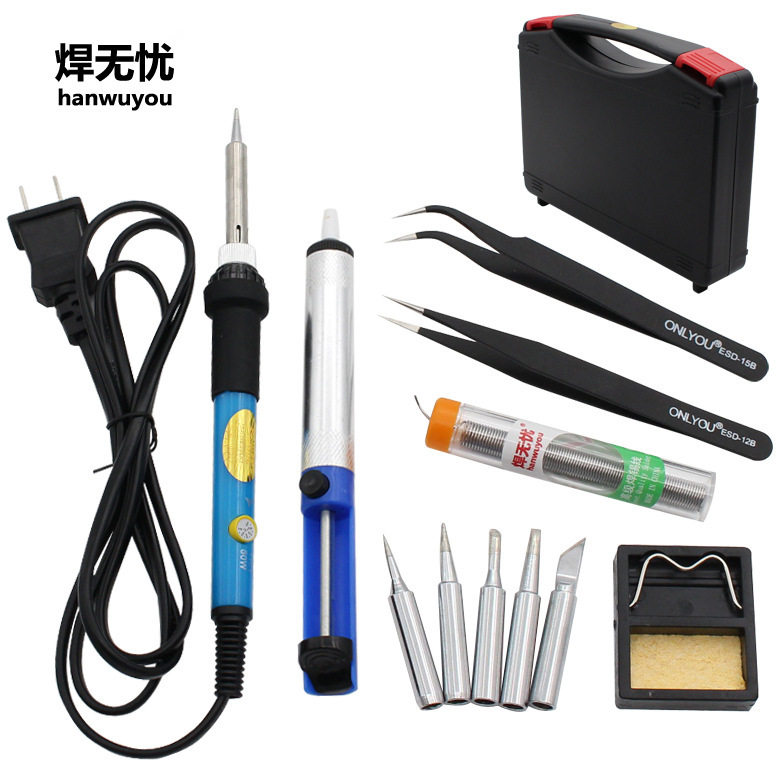 自产自销电烙铁套装 可调温电烙铁110v套装工具 220V 60W烙铁套装