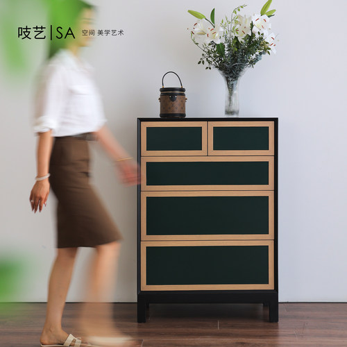 意式极简法式中古风五斗柜