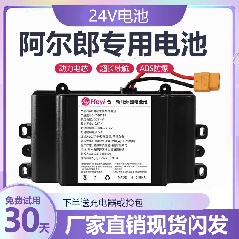 阿尔郎平衡车锂电池原装24V通用29V大容量双轮电动扭扭车电瓶合一