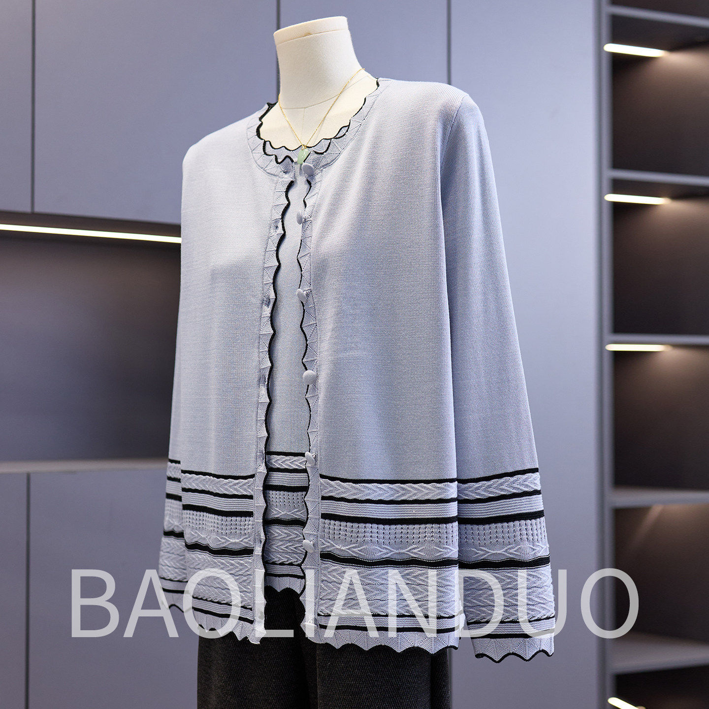 中年妈妈春装外套两件套洋气打底小衫中老年女装春秋针织上衣套装